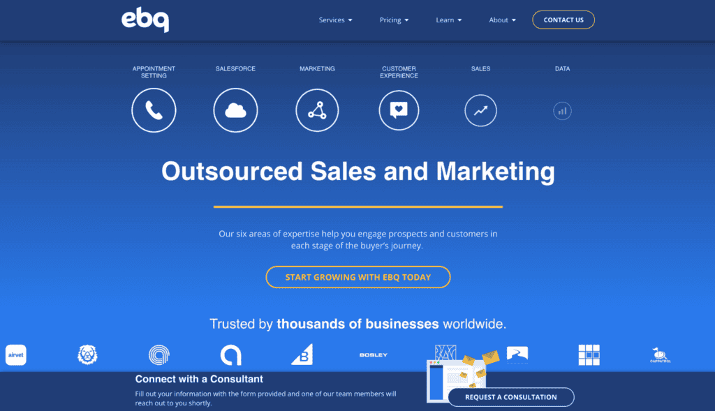 b2b sales outsourcing companies - EBQ
