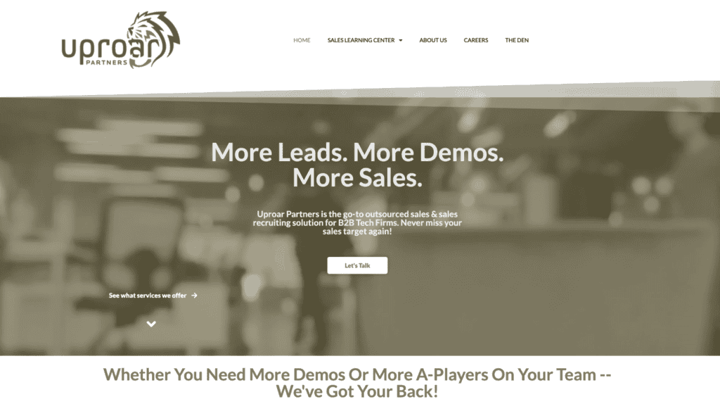 b2b sales outsourcing companies - Uproar Partners