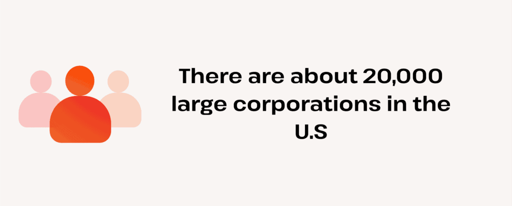 how many large corporations in the uS