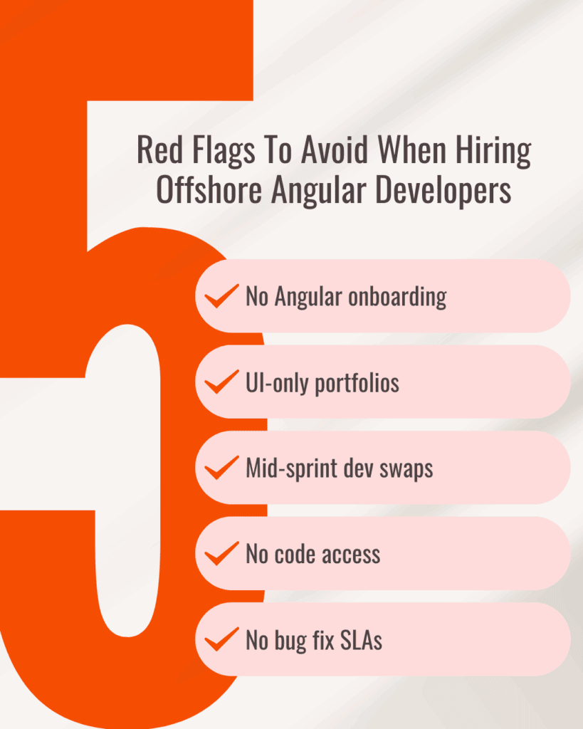 Angular Offshore Development - Red Flags