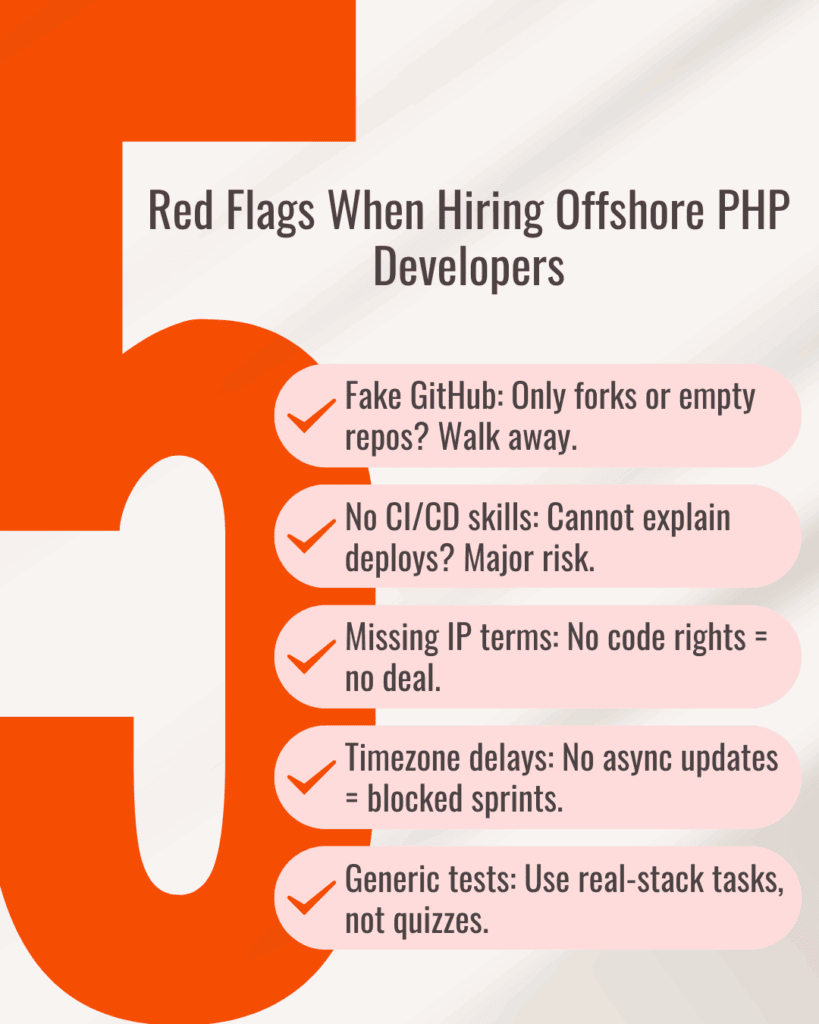 Offshore PHP Developer - Red Flags