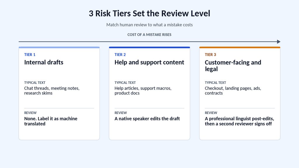 machine translation - 3 risk tiers